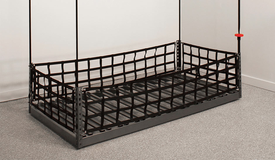 motorized overhead storage rack garage